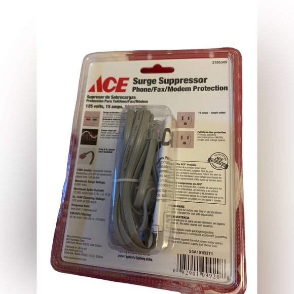 Ace Hardware surge suppressor for phone/fax/modem . Office or home use - Picture 2 of 2
